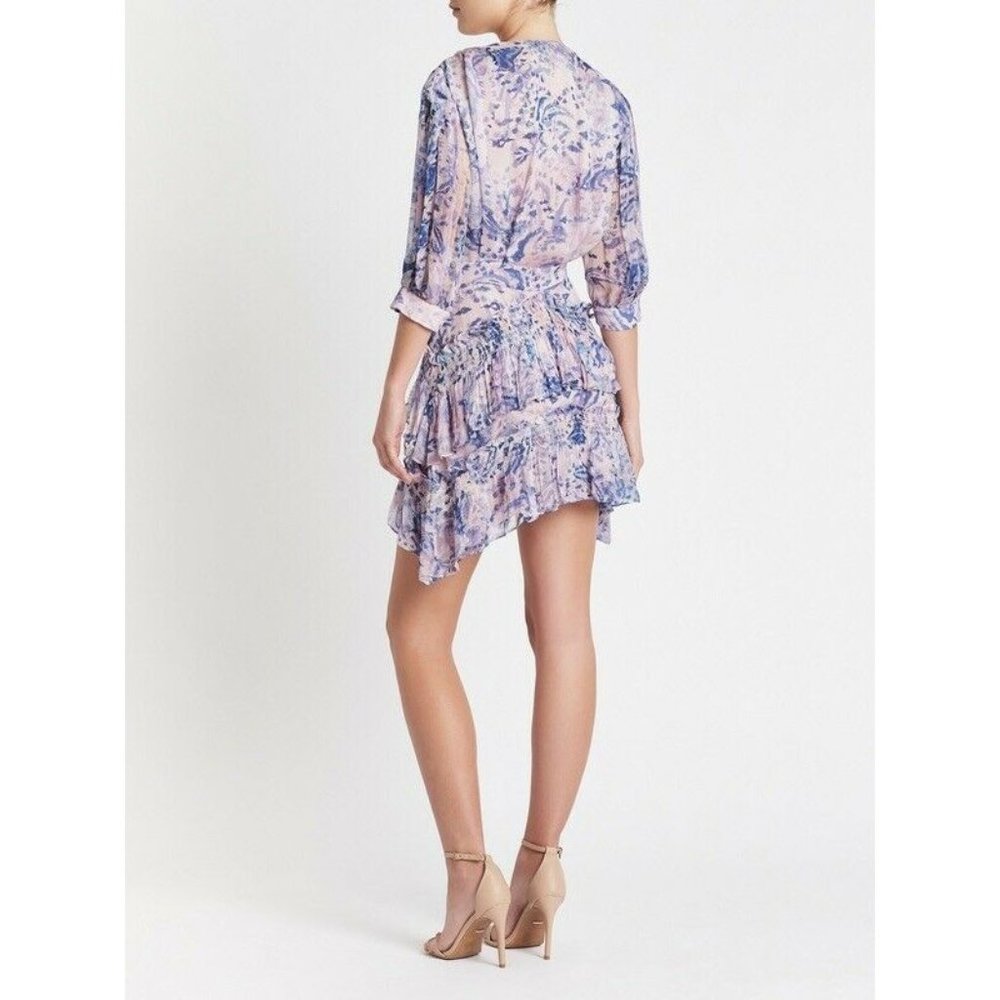 IRO Rahue Dress Light Purple Tiered Ruffle Smocked - Picture 2 of 9